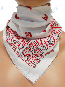 šátek bandana paisley, červený vzor