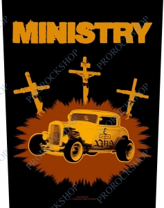 nášivka na záda Ministry - Jesus Built My Hotrod