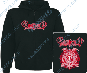 mikina s kapucí a zipem Ensiferum - red logo