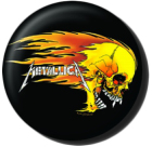 placka, odznak Metallica - Flaming Skull